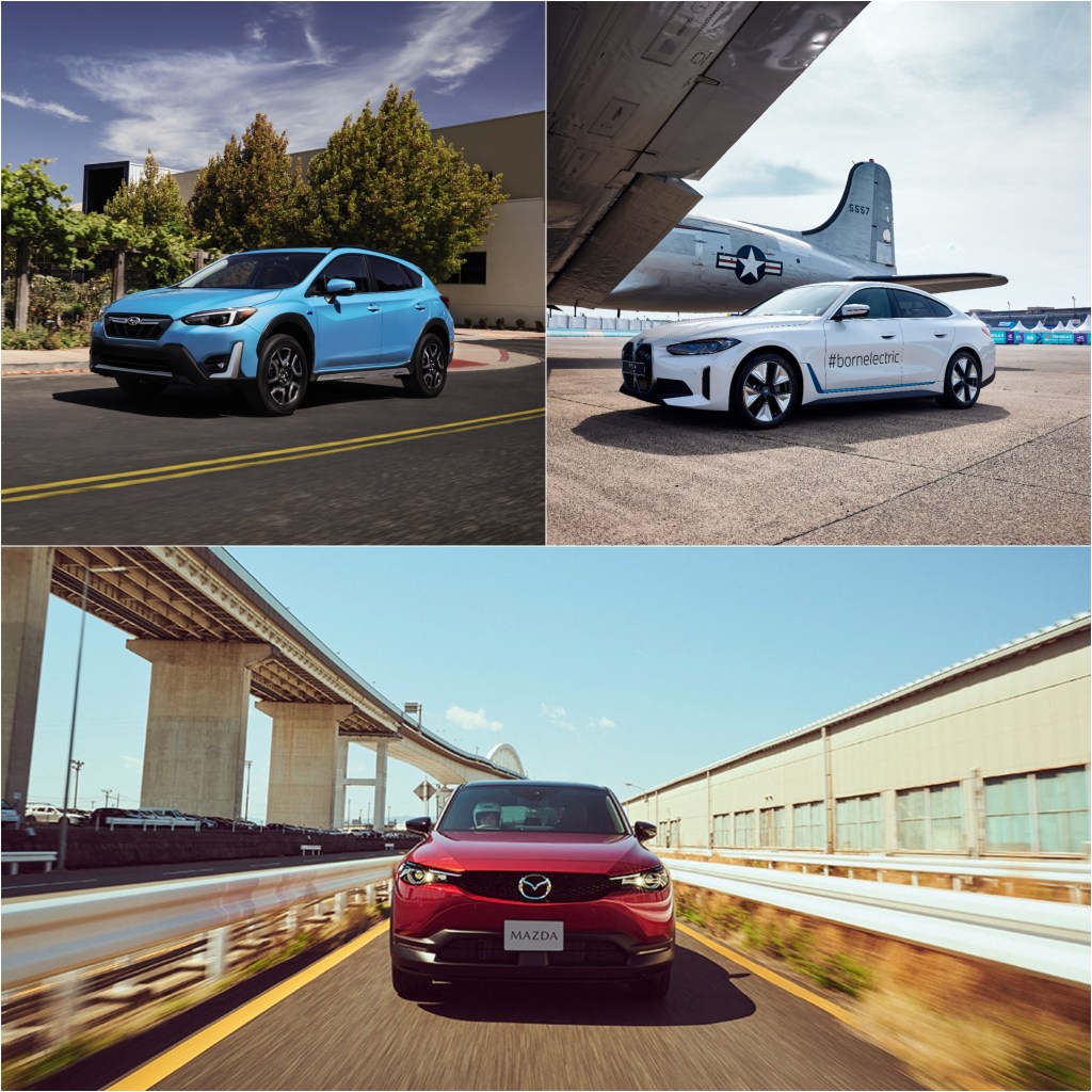Subaru Crosstrek Hybrid, BMW i, and Mazda CX-30