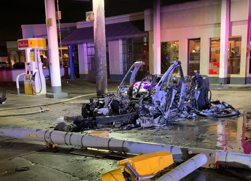 Tesla Model X after fire