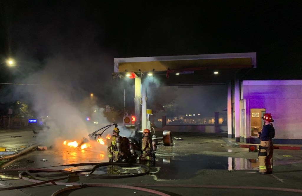 Austin Fire Department putting out Tesla fire