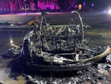 This Tesla Model X Got Absolutely Cooked in Massive Fire