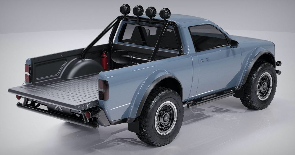This is a prototype of the new Alpha Motor WOLF EV, a true compact truck, EV.