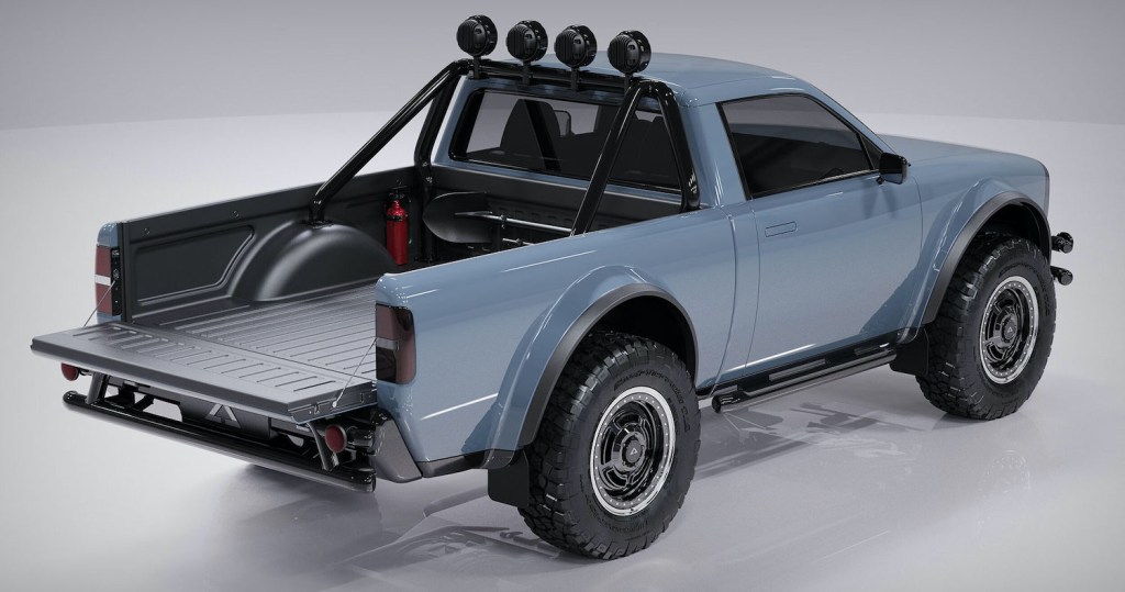 This is a prototype of the new Alpha Motors WOLF EV, a true compact truck, EV.