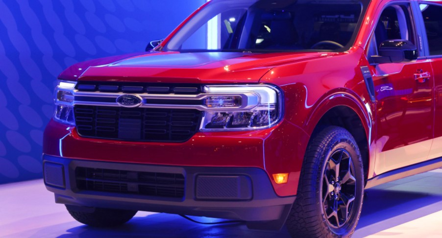 The red Ford Maverick.