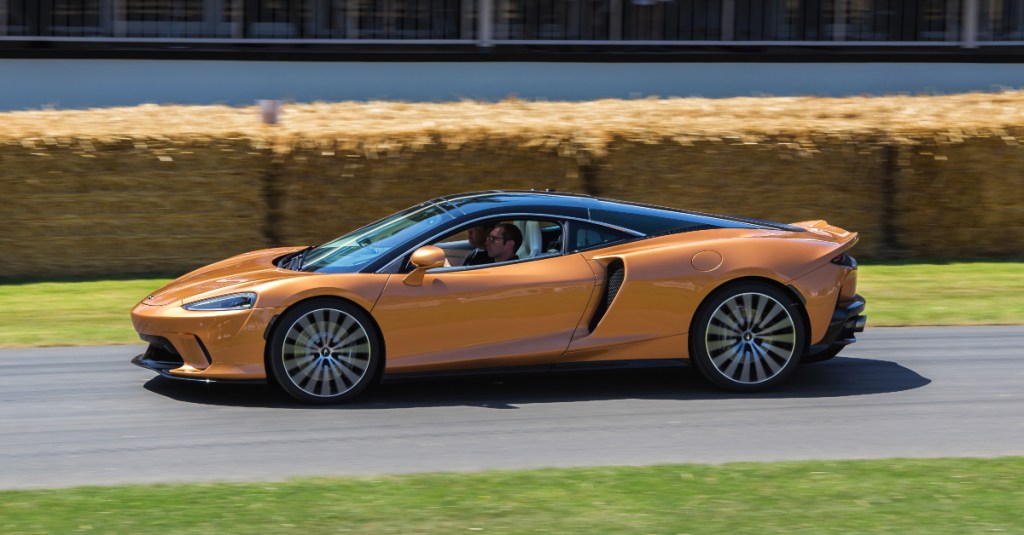 A 2020 yellow McLaren GT.