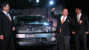 Toyota Motors debuting the new Toyota Fortuner model in New Delhi