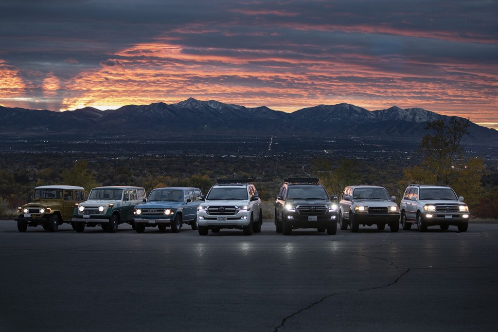 This publicity shot is a lineup of Toyota Land Cruisers from over the years. Ford F-150 VS Toyota Land Cruiser: Which Is More Iconic?