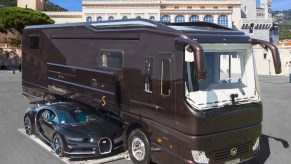 The Volkner Performance S pictured here is the most expensive motorhome in the world and has a garage for your Bugatti Chiron