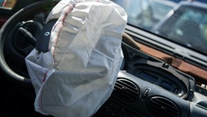 An airbag of a Renault car that was triggered