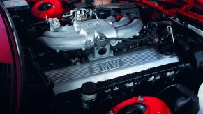 Engine bay of a 1990 BMW 325i Sport