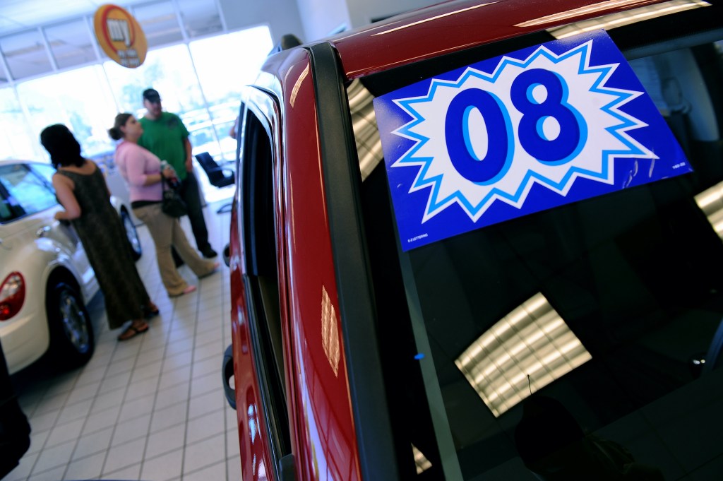 A car on the showroom floor
