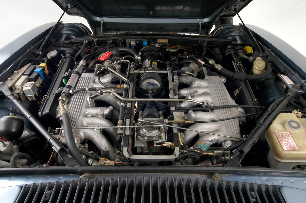 Engine bay of a 1991 Jaguar XJS V12