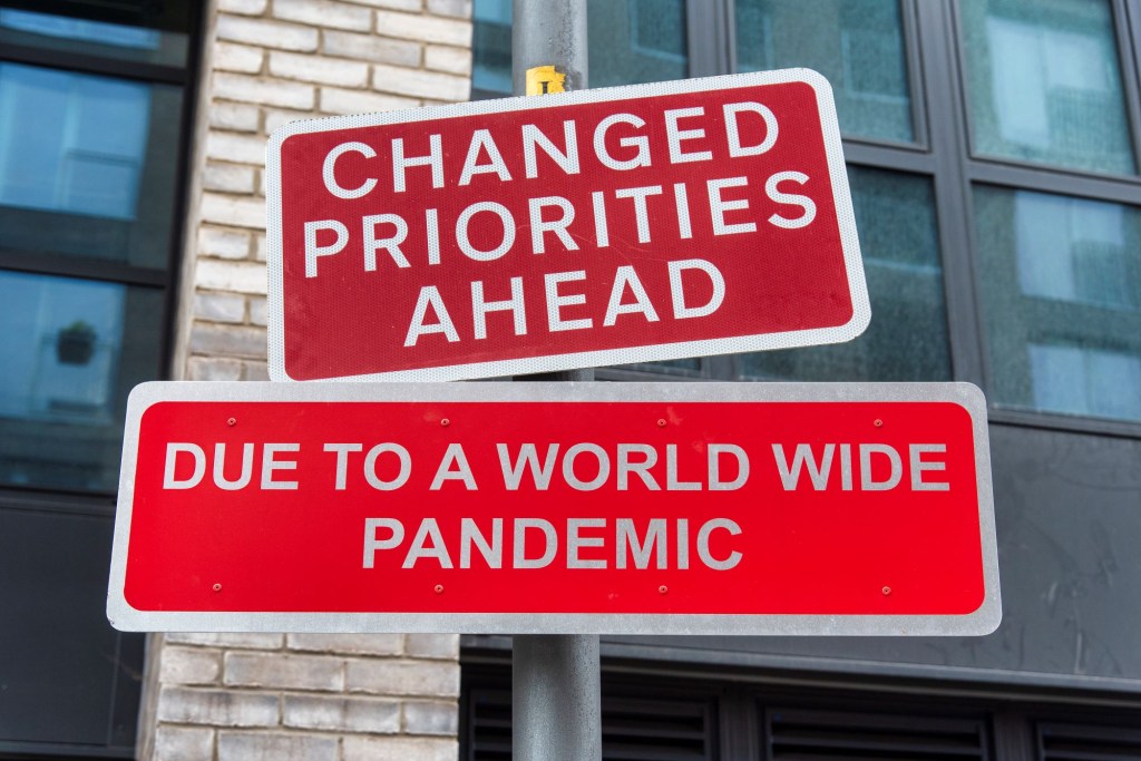 A funny road sign altered by a prank in Hackney Wick, London
