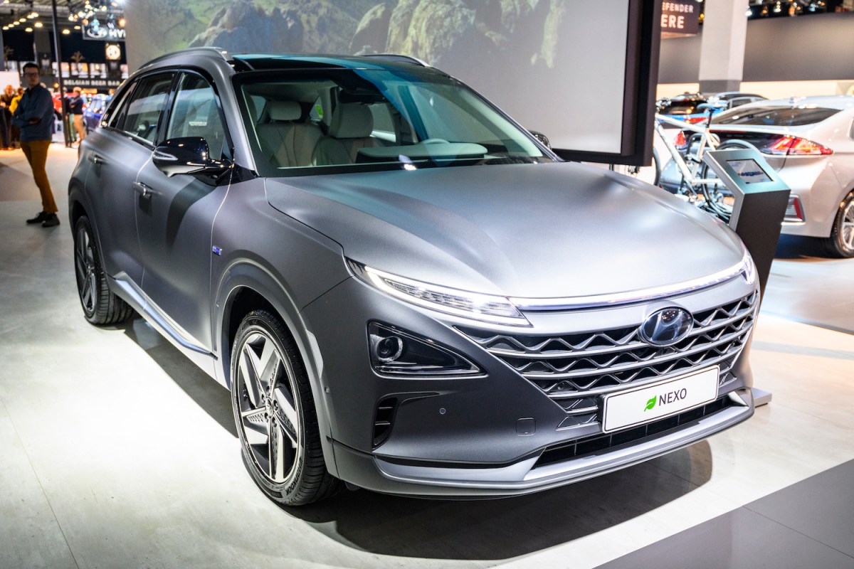 Hyundai nexo SUV on display in belgium