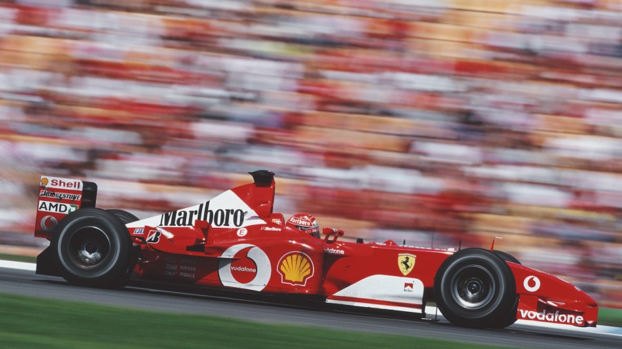 michael schumacher driving at 2002 german grand prix