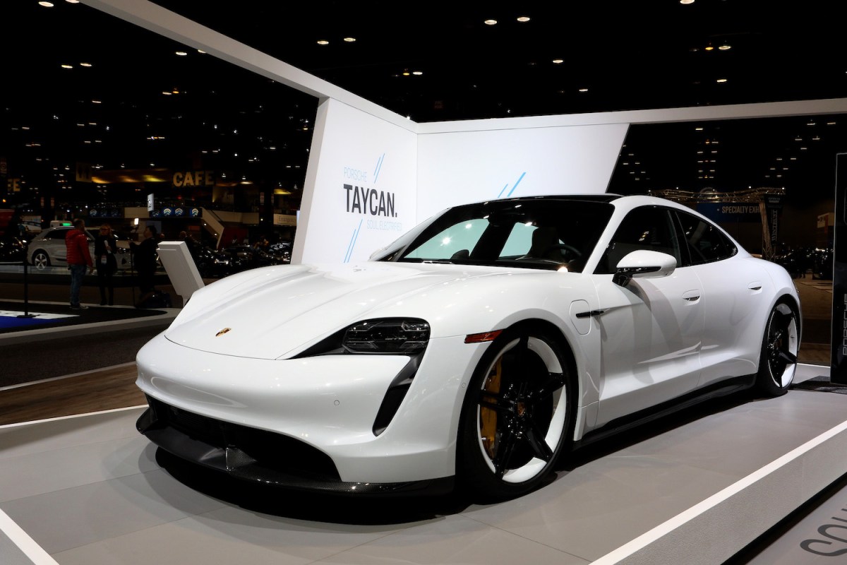 2020 porsche taycan turbo s on display in chicago