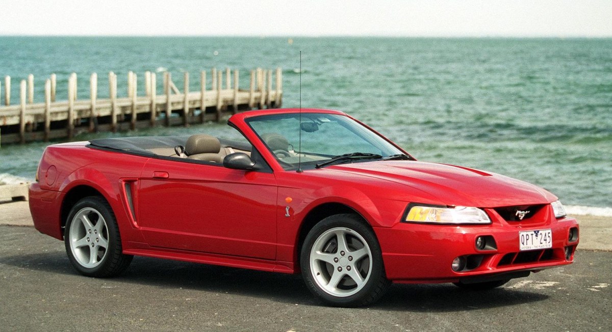 Ford Mustang cobra convertible by the water