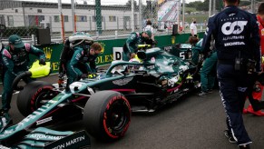sebastian vettel in the pits
