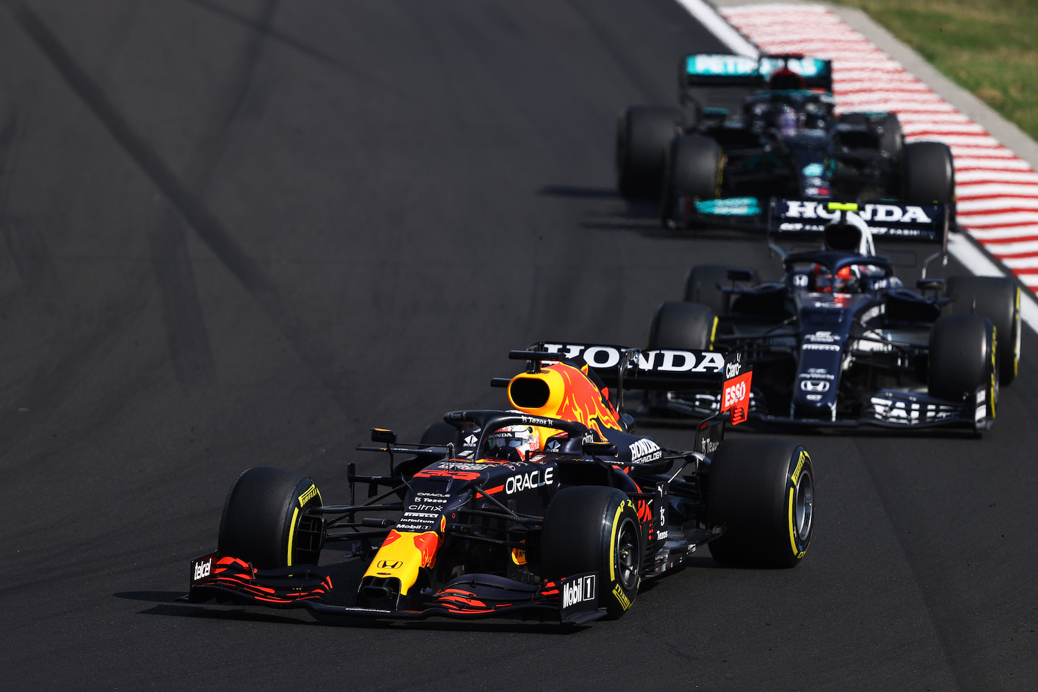 verstappen leads gasly and hamilton
