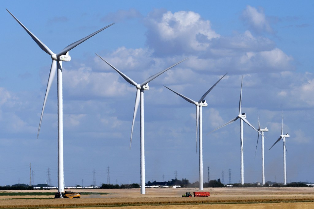 A wind farm in rural France.