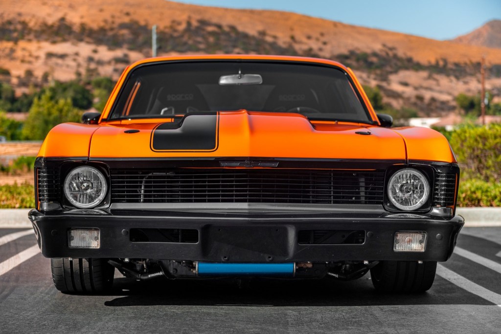 front shot of Eddie Van Halen's 1970 Chevy Nova