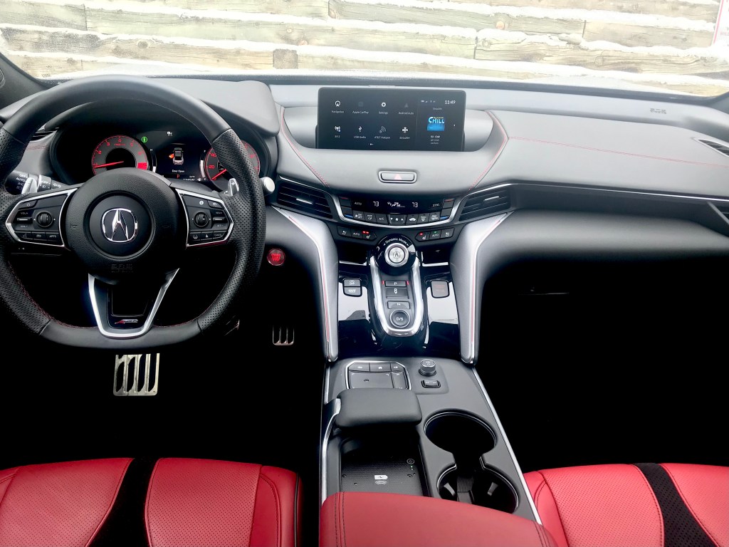 An interior shot of the 2021 Acura TLX A-spec for our full review