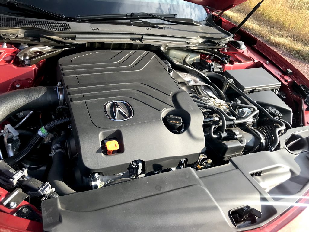 An engine bay shot of the 2021 Acura TLX Type S 