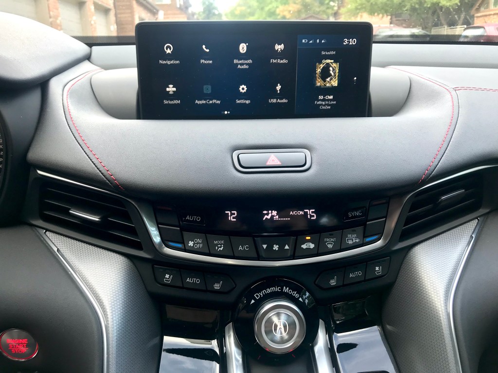 A picture of the infotainment system on the 2021 Acura TLX A-Spec