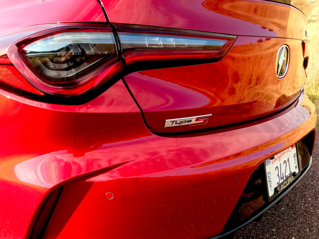 A close shot of 2021 Acura TLX Type S badging