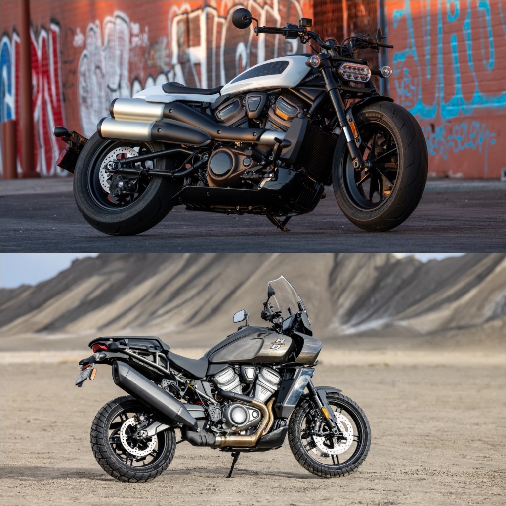2021 Harley-Davidson Sportster S (Top) And 2021 Harley-Davison Pan-America (Bottom)
