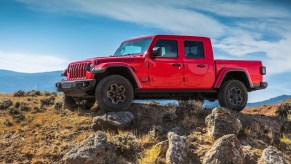 A red 2021 Jeep Gladiator, the Gladiator is one of the highest-quality trucks according to JD Power
