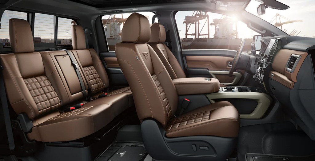 A brown interior on the 2021 Nissan Titan