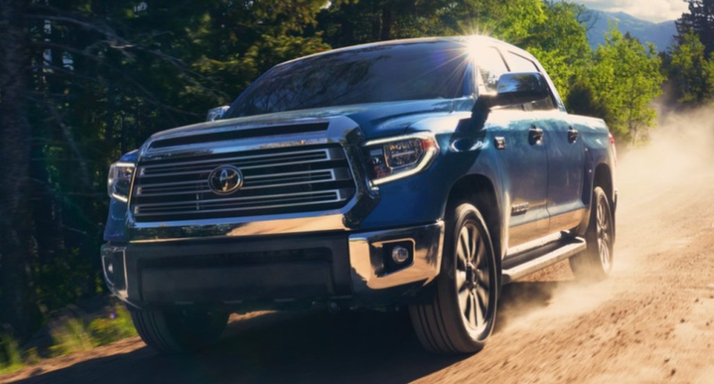 A 2021 Toyota Tundra on a dirt road