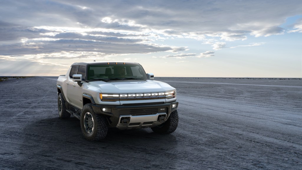 This is a publicity shot of the GMC Hummer EV. How will it compare to the Tesla Cybertruck and Ford F-150 Lightning electric truck?