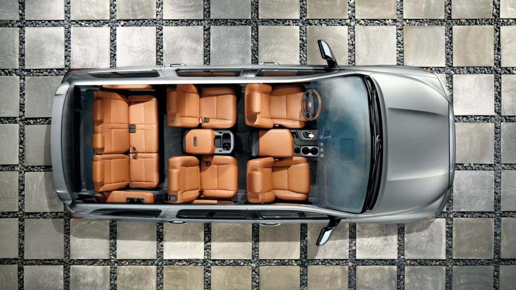 Brown interior of a 2022 Toyota Sequoia