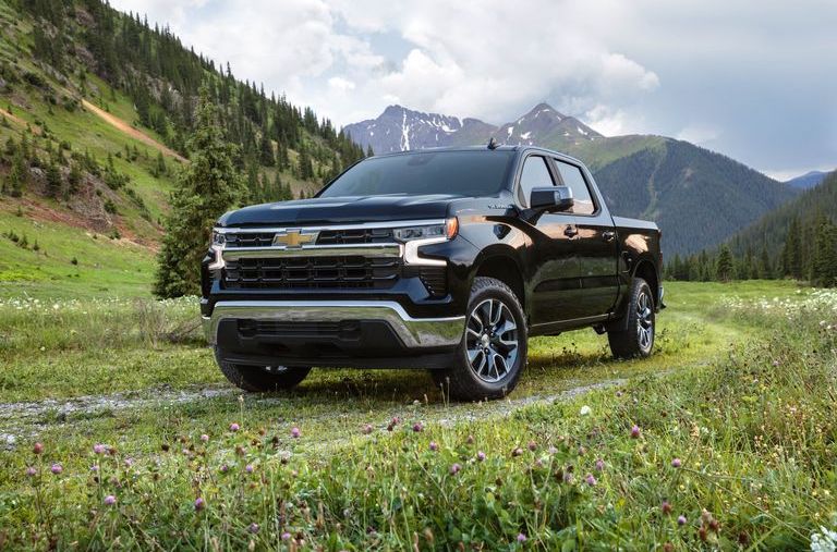 The 2022 Chevy Silverado parked in grass