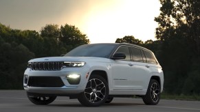 The 2022 Jeep Grand Cherokee 4xe parked at dusk