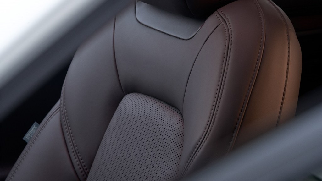 The black leather seat of a 2022 Mazda CX-5.