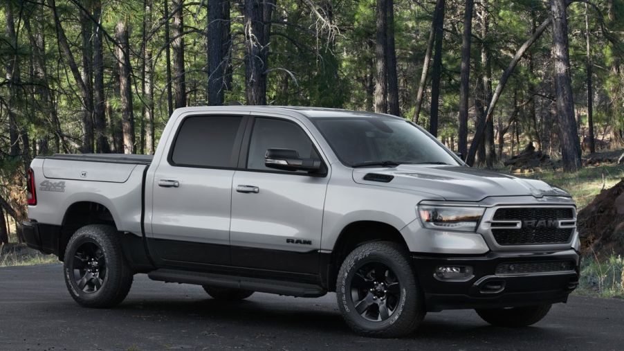 The 2022 Ram 1500 BackCountry Edition parked near woods