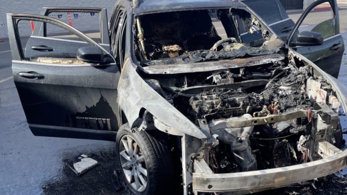 2014 Jeep Cherokee after exploding