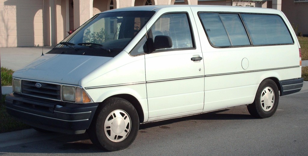 1992-1997 Ford Aerostar minivan parked outside on the street