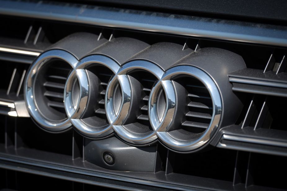 Audi logo on the grill of a vehicle
