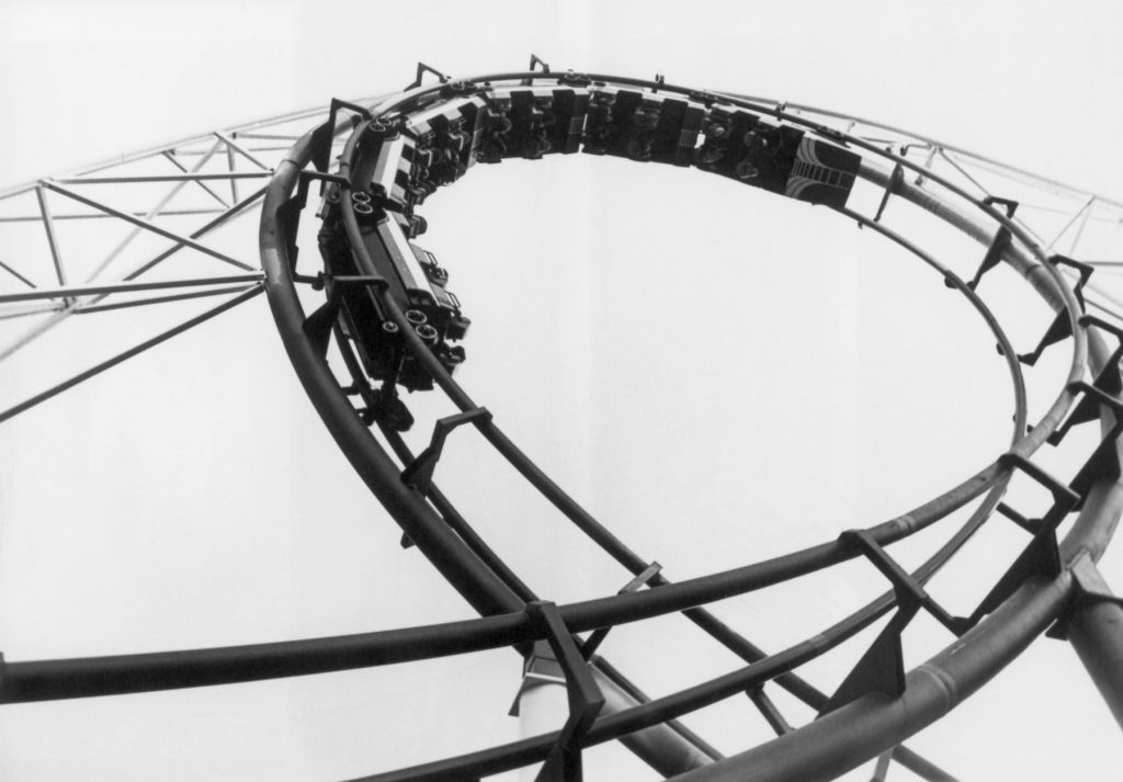 'The Corkscrew' Cedar Point roller coaster in Sandusky, Ohio