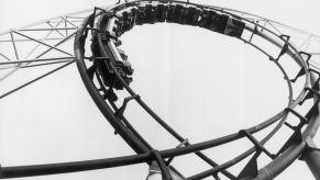 'The Corkscrew' Cedar Point roller coaster in Sandusky, Ohio