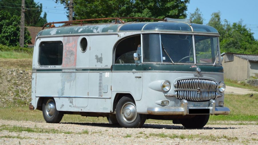 This Custom Citroen H Van is one of the coolest vintage campers we've ever seen. It shows a good bit of wear as it sits parked in a field