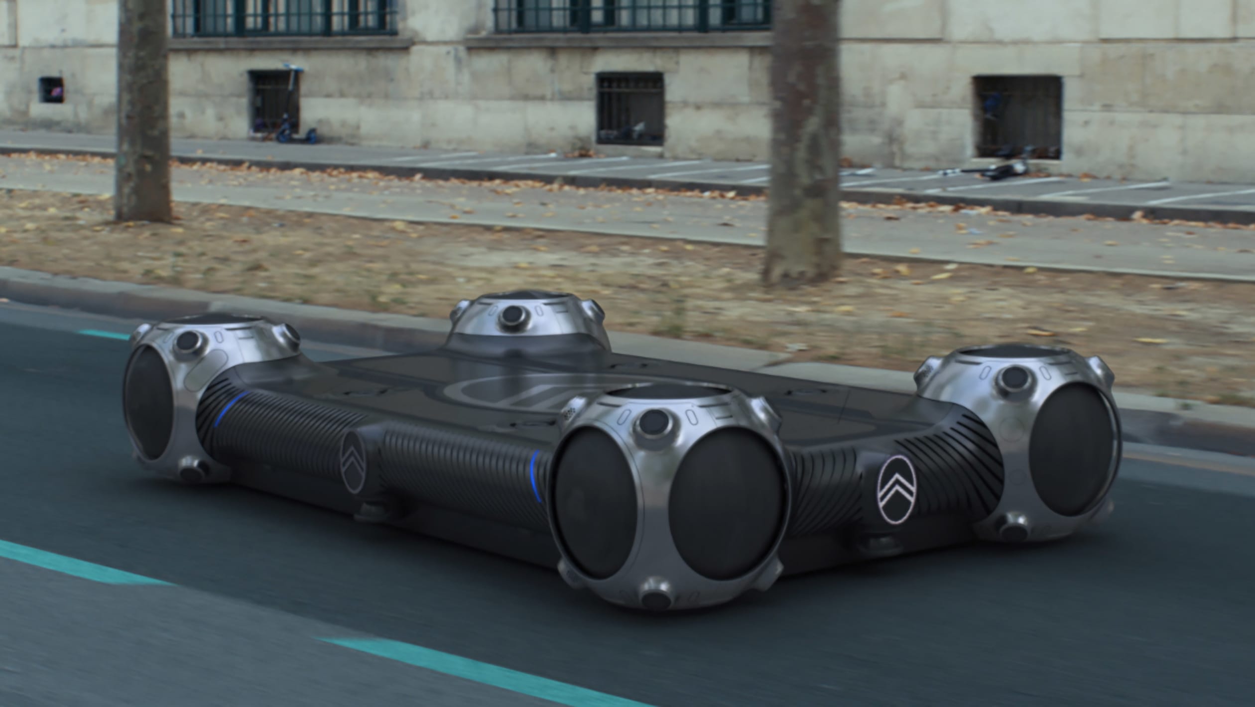 Citroen EV skateboard concept with Goodyear spherical tires