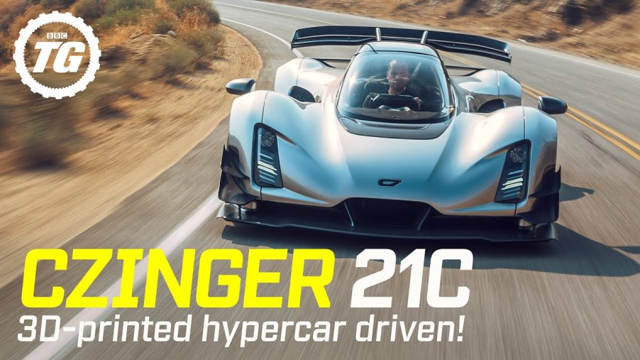 Feature graphic of Top Gear's first drive with the Czinger 21C hybrid hypercar