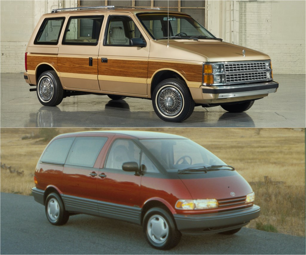 Dodge Caravan Minivan (Top) and Toyota Previa (Bottom)
