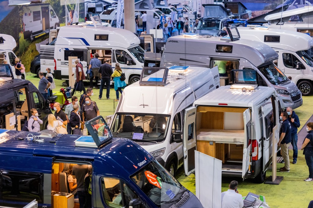 The auto show in Germany is litered with camper vans and RVs