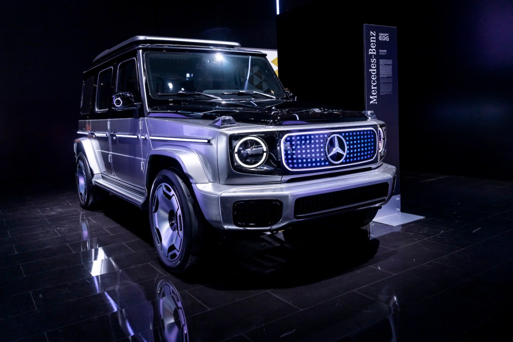 MUNICH, GERMANY - SEPTEMBER 06: A Mercedes-Benz EQG concept car is presented at the Munich Motor Show IAA Mobility on September 06, 2021 in Munich, Germany. The world will be shocked by the electric G Wagon specs. (Photo by Jan Hetfleisch/Getty Images).