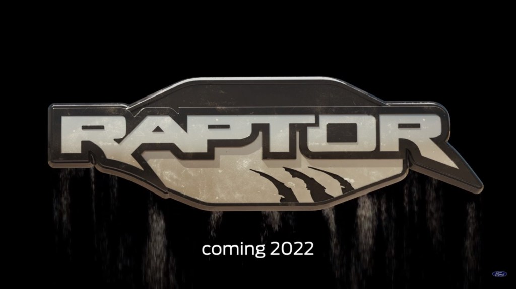 Ford Bronco Raptor logo with coming 2022 tagline
